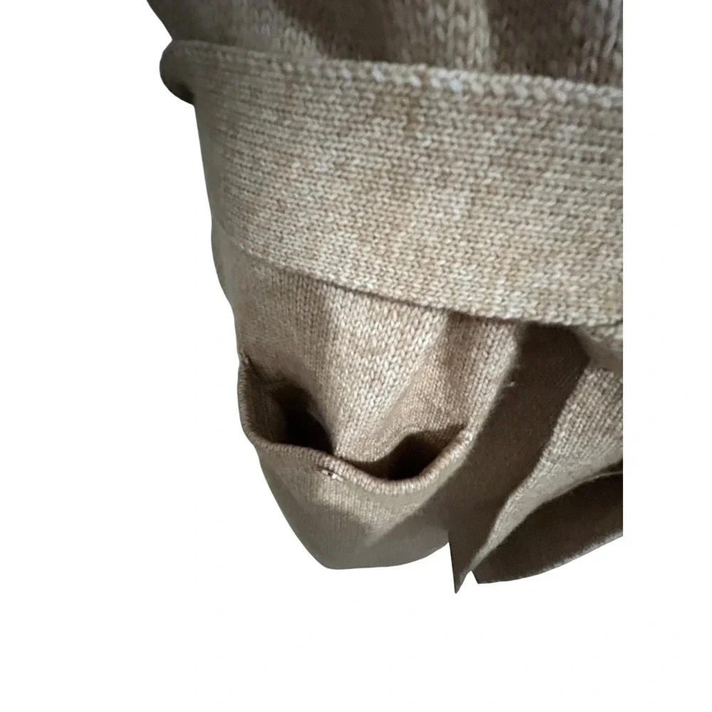 Tan Beige Open Front Knit Cardigan Sweater Size Medium 9010WH Oatmeal Cozy Layer